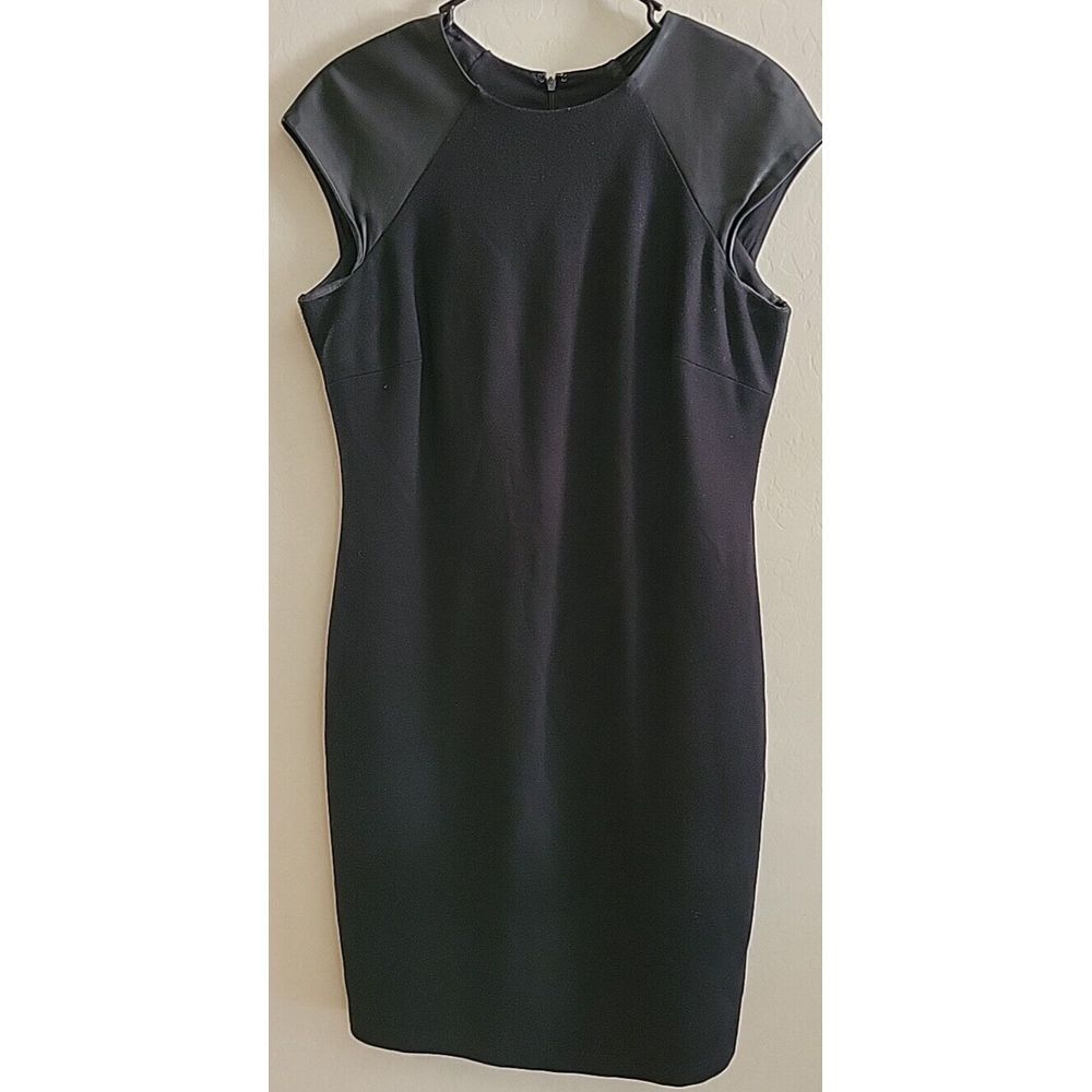 Lauren‎ Ralph Lauren womens dress Size 8 sleeveless black leather lined